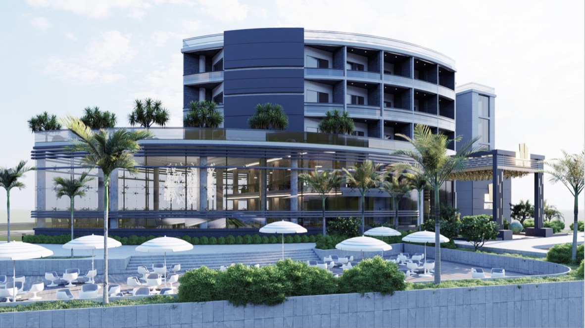 CGI visualisation of a coastal hospitality development